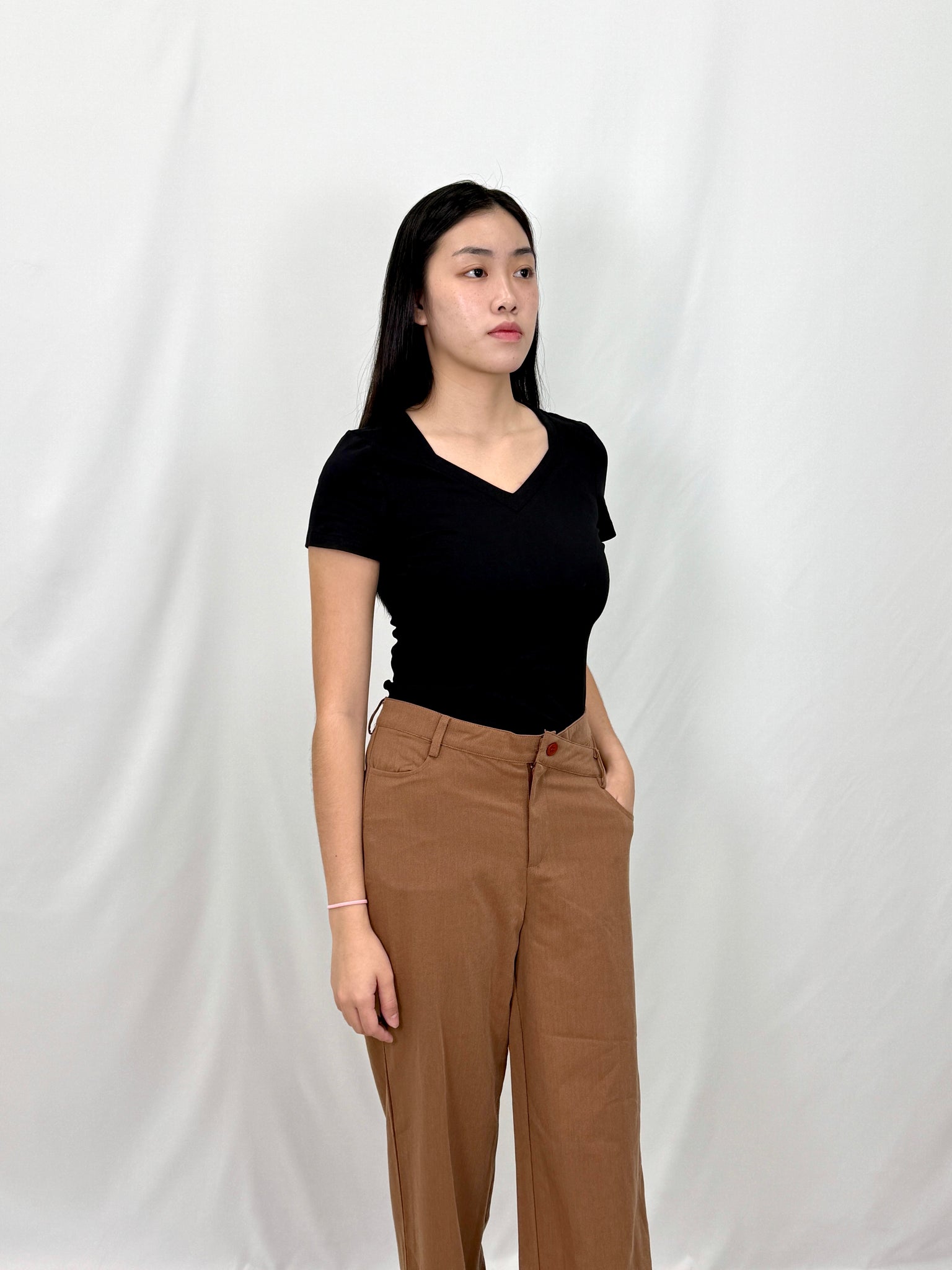 CELINE V WAISTED VERSATILE PANTS (BROWN)