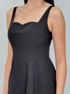 CELESTE CORSET PADDED DRESS (BLACK)